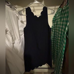 NWT JCrew Scalloped navy dress petite 10